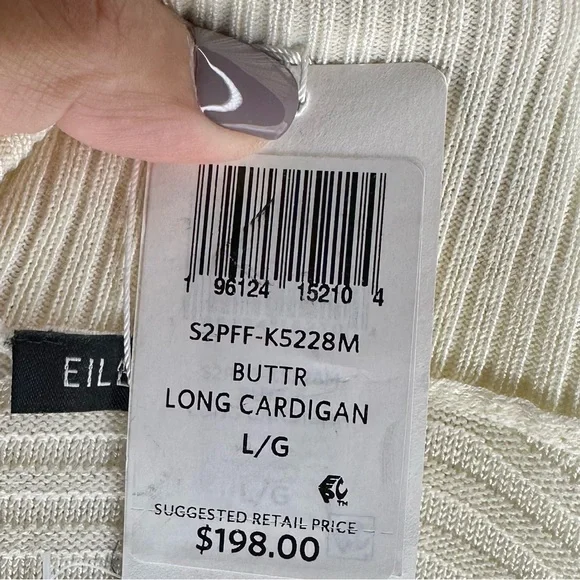 NWT Eileen Fisher Butter Long Knit Cardigan with Belt Size Large - Picture 8 of 11